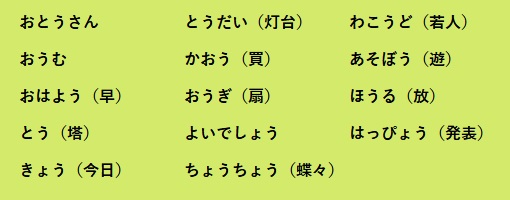 オ列の仮名に｢う｣の画像