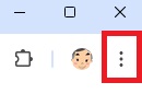 chromeの右上にある縦三点リーダーの画像
