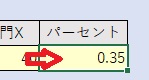 指定セルにカーソルを置いた画像