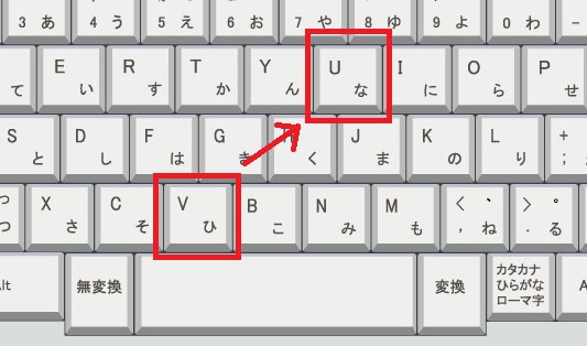 ローマ字入力でヴの打ち方の画像